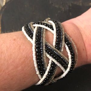 Handmade beaded cuff bracelet